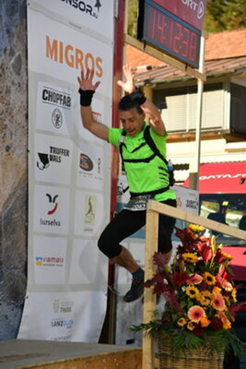 Roland hat noch Energie am Ende des Marathons!